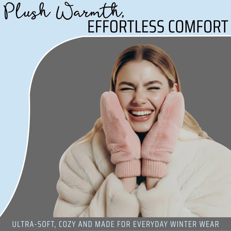 Funky Junque Faux Fur Flip Mittens Womens Warm Convertible Fingerless Gloves - Image 4